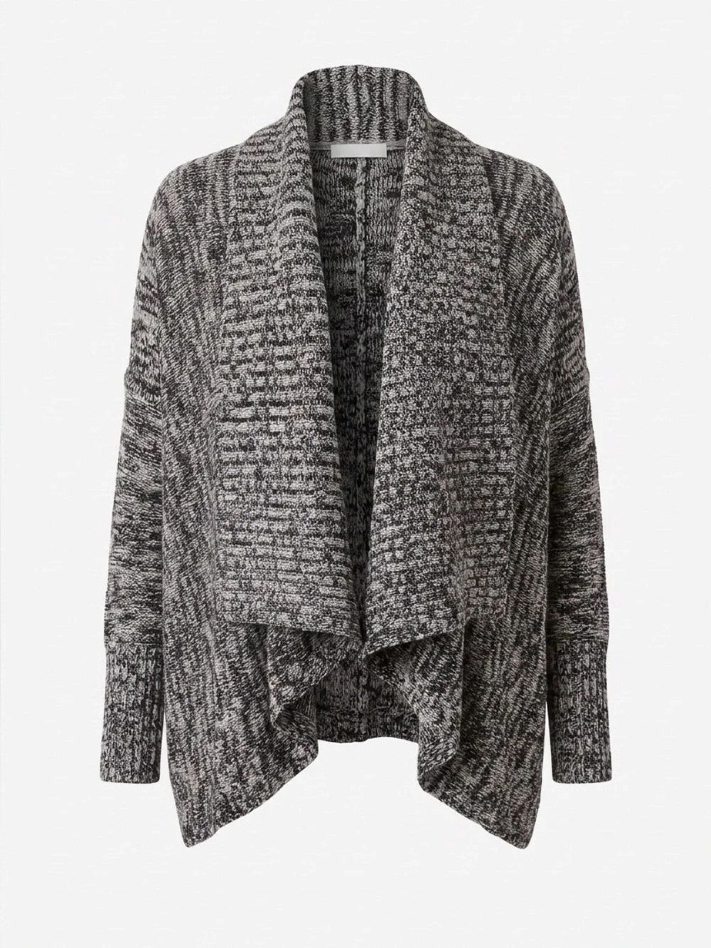 Michael Stars Marled Black and White Open-Front Cardigan